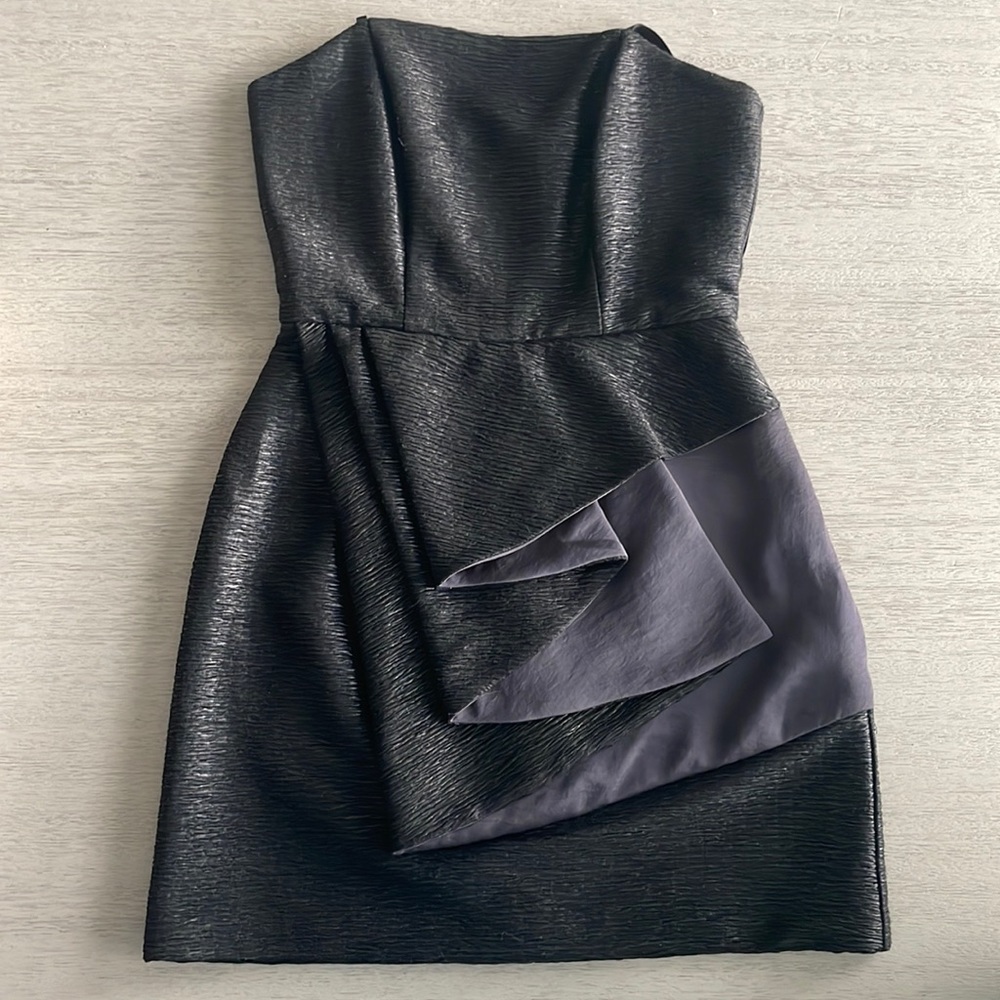 Bcbgeneration Mini Strapless Formal Black Dress S… - image 1